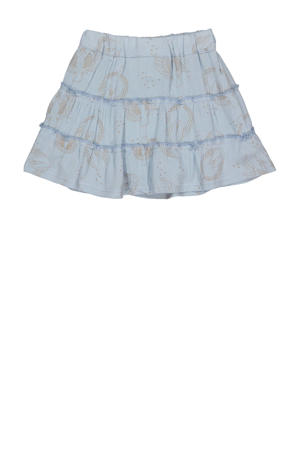 rok MOA met all over print lichtblauw
