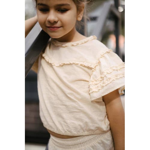 LEVV T-shirt MIKKI ecru Meisjes Katoen Ronde hals Effen 104