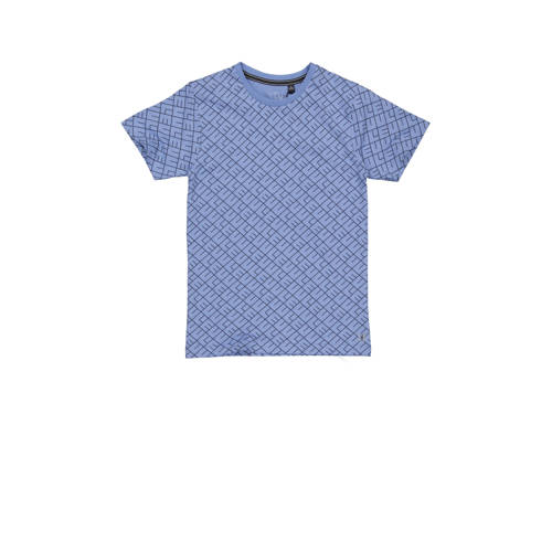 LEVV T-shirt KADEN met tekst blauw Jongens Katoen Ronde hals Tekst