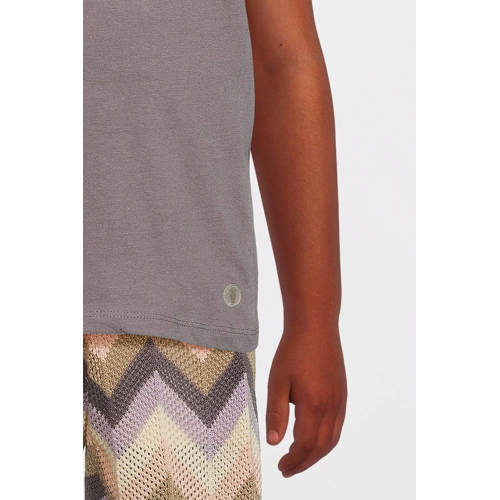LEVV T-shirt MARLI met tekst donkerpaars Meisjes Katoen Ronde hals Tekst 86