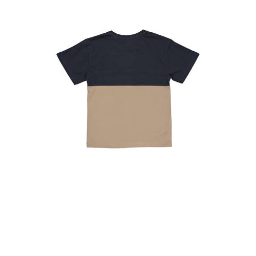 LEVV T-shirt KAS donkerblauw rood kameel Jongens Katoen Ronde hals Meerkleurig 116