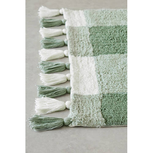 NOUS Kids kindervloerkleed Sofia (130x90 cm) Groen Ruit