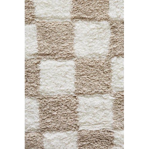 NOUS Kids kindervloerkleed Checker board (130x90 cm) Beige Ruit