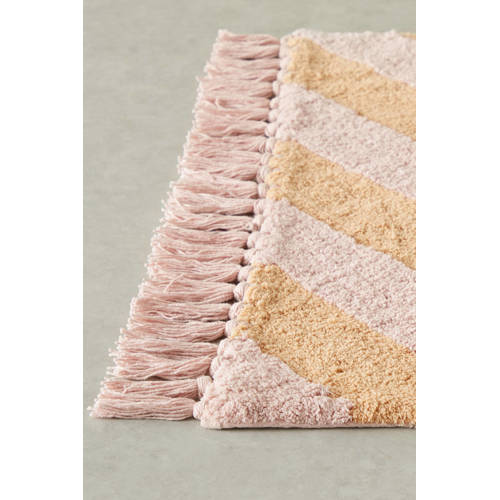 NOUS Kids kindervloerkleed Diagonal (130x90 cm) Roze Streep