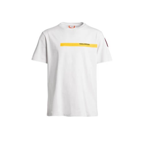 Parajumpers T-shirt TAPE met logo wit Jongens Katoen Ronde hals Logo