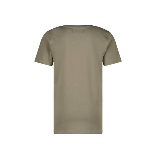 Raizzed T-shirt Huck met logo olijfgroen Jongens Polyester Ronde hals Logo 128