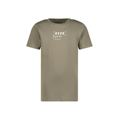 Raizzed T-shirt Huck met logo olijfgroen Jongens Polyester Ronde hals Logo