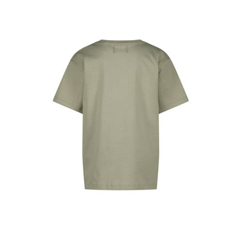 Raizzed T-shirt Halston met printopdruk grijsgroen Jongens Katoen Ronde hals 164