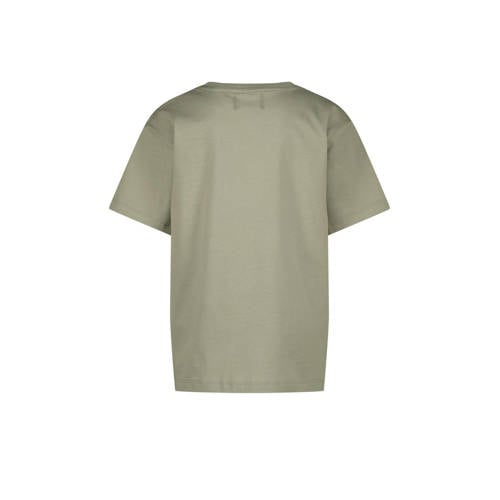 Raizzed T-shirt Halston met printopdruk grijsgroen Jongens Katoen Ronde hals 176