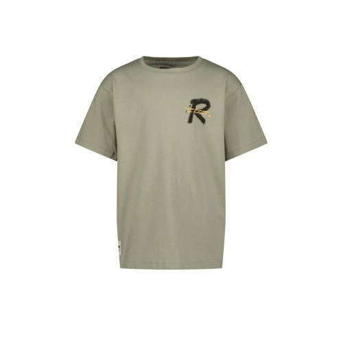 Raizzed T-shirt Halston met printopdruk grijsgroen Jongens Katoen Ronde hals