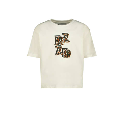 Raizzed T-shirt Faya met printopdruk wit Meisjes Katoen Ronde hals Printopdruk