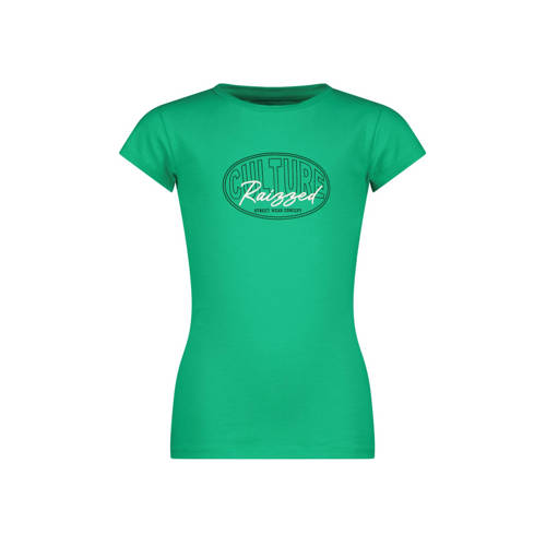 Raizzed T-shirt Mayra met printopdruk felgroen Meisjes Katoen Ronde hals