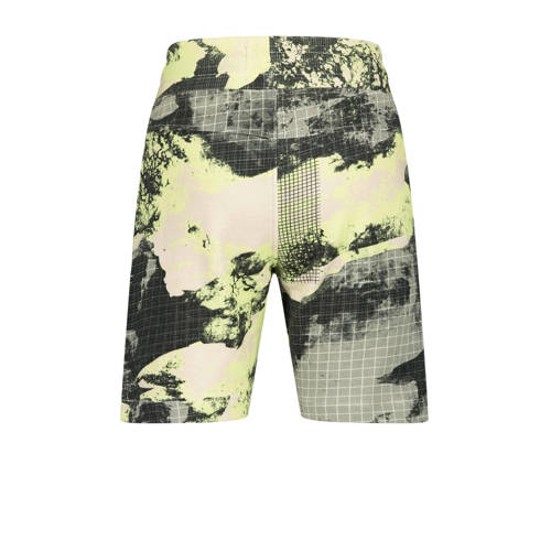 Raizzed sweatshort Waco met all over print geel zand zwart Korte broek 140