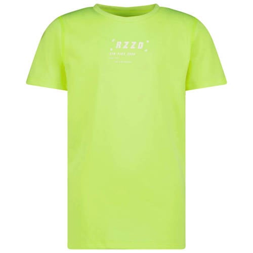Raizzed T-shirt Huck met logo neon geel Jongens Polyester Ronde hals Logo