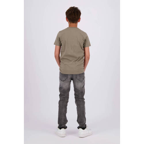 Raizzed T-shirt Hon zacht olijfgroen zwart Jongens Katoen Ronde hals Meerkleurig 128