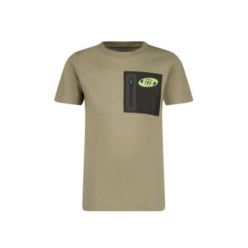 Raizzed T-shirt Hon zacht olijfgroen/zwart Jongens Katoen Ronde hals Meerkleurig
