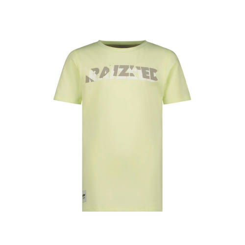 Raizzed T-shirt Augsburg met logo lichtgeel Jongens Katoen Ronde hals Logo