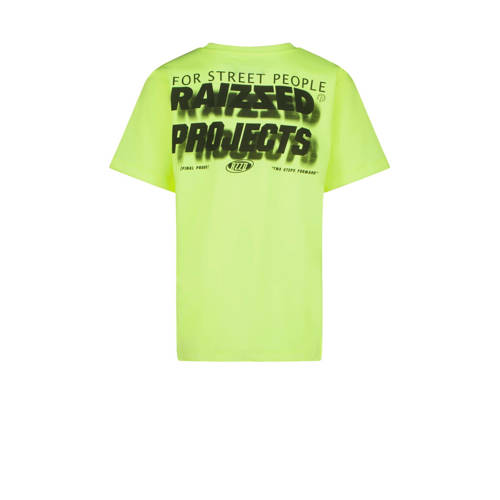 Raizzed T-shirt Hogan met backprint neon geel Jongens Katoen Ronde hals 128