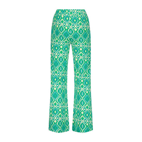 Raizzed wide leg broek Teske met all over print fel mintgroen zachtgeel Meisjes Katoen 164