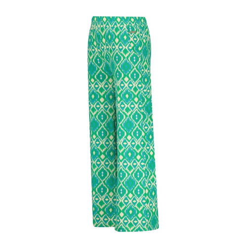 Raizzed wide leg broek Teske met all over print fel mintgroen zachtgeel Meisjes Katoen 164