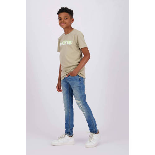 Raizzed T-shirt Augsburg met logo zand Beige Jongens Katoen Ronde hals 152