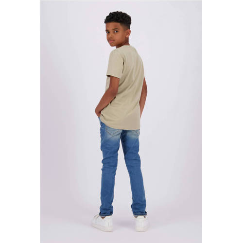 Raizzed T-shirt Augsburg met logo zand Beige Jongens Katoen Ronde hals 152