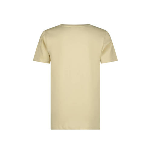 Raizzed T-shirt Beckley met printopdruk beige Jongens Katoen Ronde hals 152