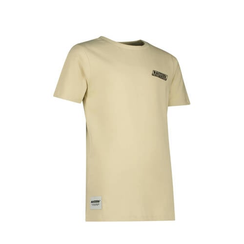 Raizzed T-shirt Beckley met printopdruk beige Jongens Katoen Ronde hals 152