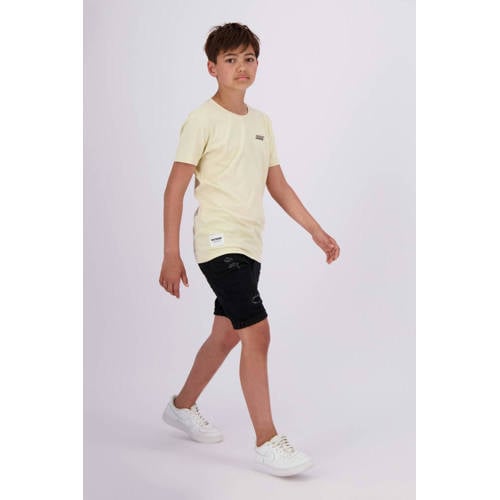 Raizzed T-shirt Beckley met printopdruk beige Jongens Katoen Ronde hals 152