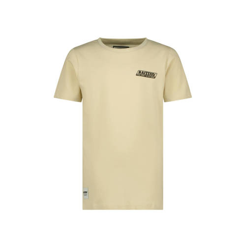 Raizzed T-shirt Beckley met printopdruk beige Jongens Katoen Ronde hals