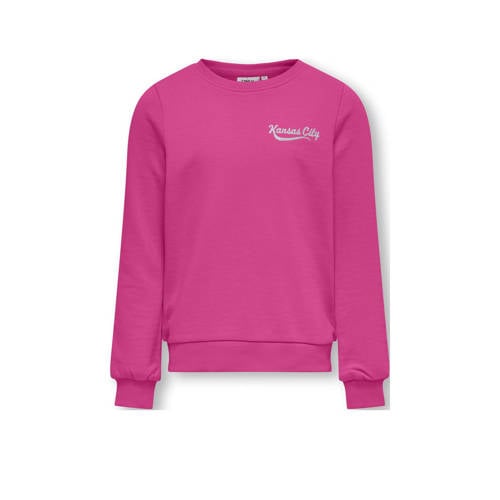KIDS ONLY GIRL sweater KOGSOPHIE met backprint fuchsia Roze Backprint