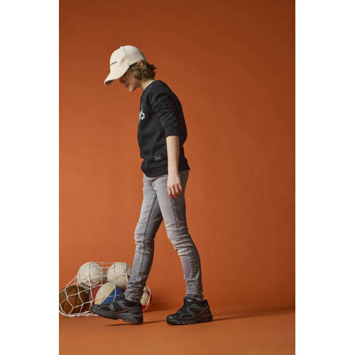 Only KIDS BOY tapered fit jeans KOBDRAPER grijs Jongens Stretchdenim Effen 128