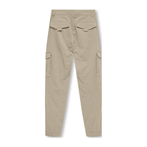 Only KIDS BOY cargobroek KOBMAXWELL beige Jongens Stretchkatoen Effen 152