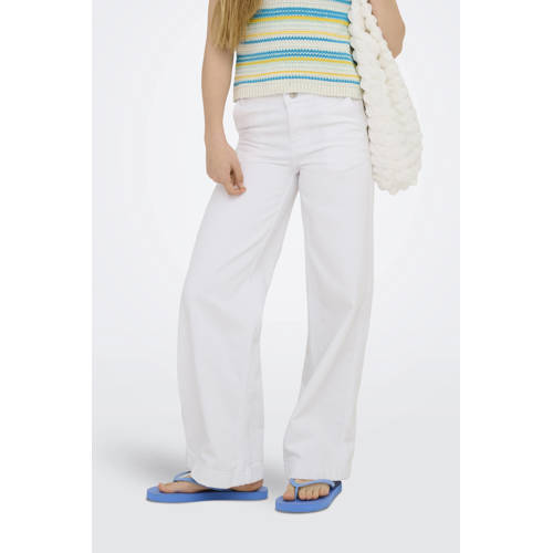 KIDS ONLY GIRL wide leg jeans KOGCOMET wit Meisjes Katoen Effen - maat 116 afbeelding