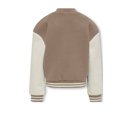 Only KIDS GIRL bomberjack zomer KOGSILJA taupe beige Jas Bruin Meisjes Polyester Ronde hals 128