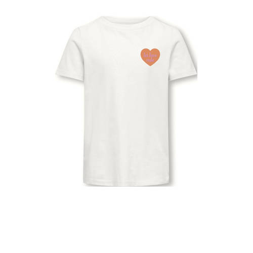KIDS ONLY GIRL T-shirt KOGSENNA met backprint wit Meisjes Katoen Ronde hals