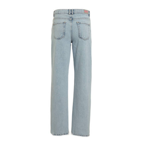 Only KIDS GIRL loose fit jeans KOGDAD met slijtage light blue denim Blauw 128