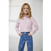 KIDS ONLY GIRL wide leg jeans KOGJUICY met hartjes dessin light medium blue denim