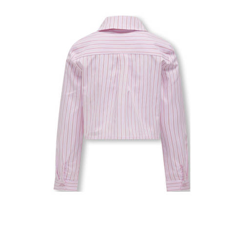 Only KIDS GIRL gestreepte blouse KOGHOLLY roze wit Meisjes Katoen Klassieke kraag 134