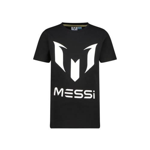 Vingino x Messi T-shirt Hogo met printopdruk zwart Jongens Katoen Ronde hals