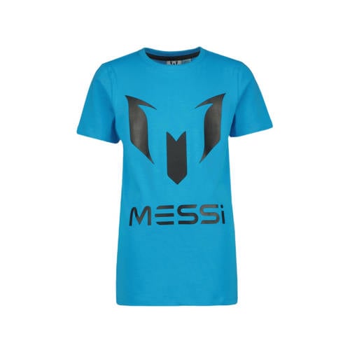 Vingino x Messi T-shirt Hogo met printopdruk blauw Jongens Katoen Ronde hals