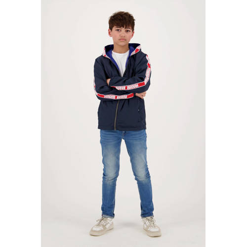VINGINO reversible zomerjas Tape met contrastbies hardblauw donkerblauw Jongens Nylon Capuchon 6