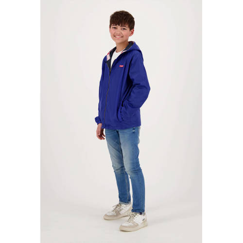 VINGINO reversible zomerjas Tape met contrastbies hardblauw donkerblauw Jongens Nylon Capuchon 6