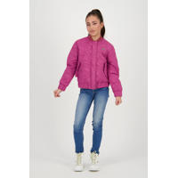 thumbnail: Roze meisjes Vingino bomberjack zomer Taliya van polyester met lange mouwen, opstaande kraag, rits- en knoopsluiting en elastische boord