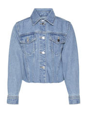 thumbnail: Light blue denim meisjes VERO MODA GIRL spijkerjas t blue van denim met effen, lange mouwen, klassieke kraag en knoopsluiting