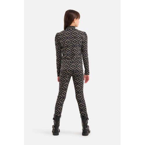 Shoeby legging met all over print zwart ecru Meisjes Polyester All over print 110 116
