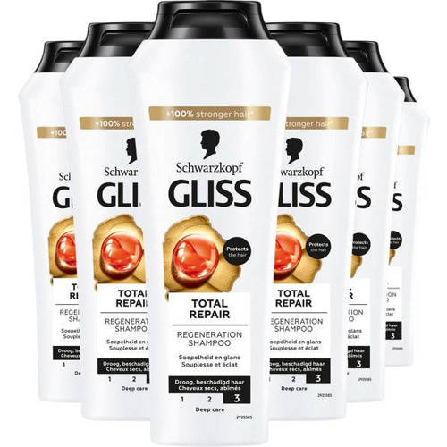 Gliss Total Repair 19 shampoo - 6 stuks voordeelverpakking afbeelding