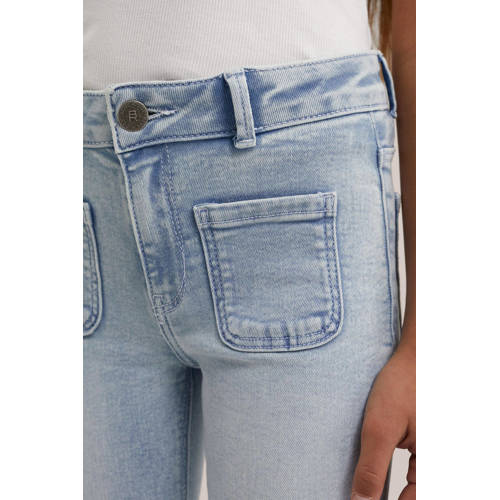 WE Fashion Blue Ridge flared jeans light blue denim Broek Blauw Meisjes Stretchdenim 104