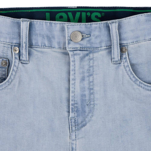 Levis Levi's Kids slim fit denim short silver linings Korte broek Blauw Jongens Stretchdenim 116