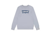 thumbnail: Blauwe jongens Levi's Kids sweater met logo dessin, lange mouwen en ronde hals